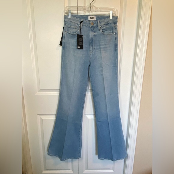 NWT Paige Charlie high rise super flare jeans in “luminaries” light wash - Picture 4 of 15